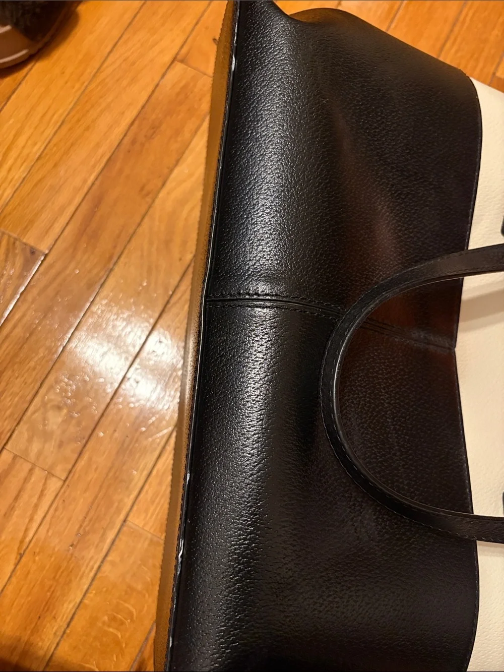 kate spade Two-Tone Black and Cream Leather Tote